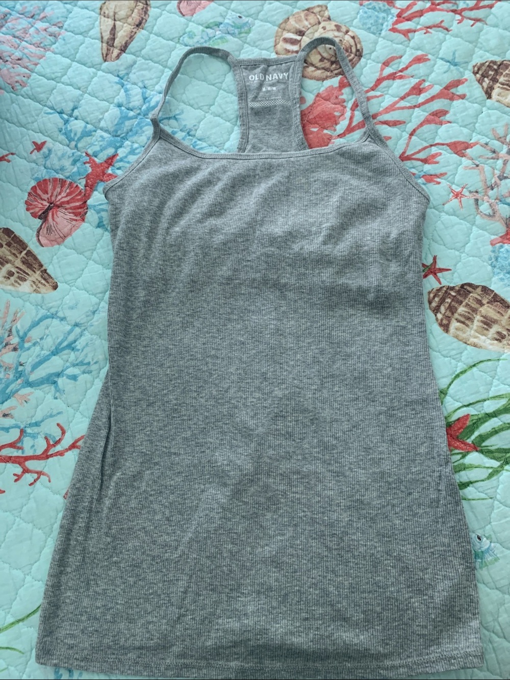 Old Navy Gray Ribbed Racerback Tank Top